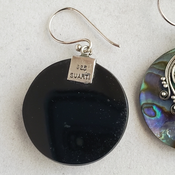 Suarti Abalone Sterling Drop Earrings - Picture 9 of 13